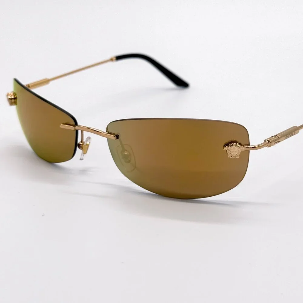 NEW VERSACE VE2279 1002/71 SUNGLASSES VE2279 100271 GOLD MOD 2279 1002/71